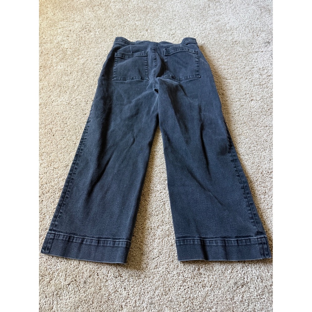 LOFT Womens Sailor Wide Leg Jeans Washed Black High Waist Cropped Size 30/10 - Picture 10 of 10